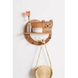 Cat Multi-Hook Wall Shelf