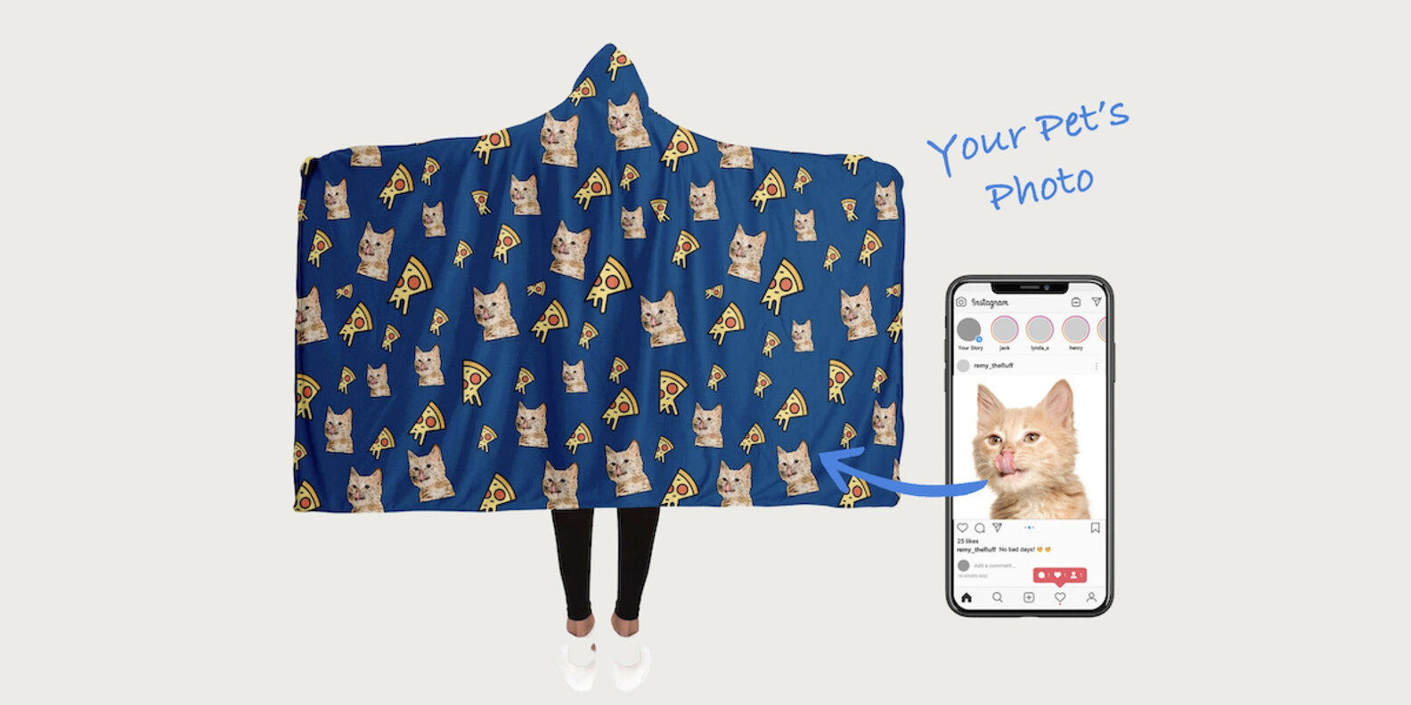 Get Your Pet’s Face On A Huge Blanket Hoodie DodoWell The Dodo