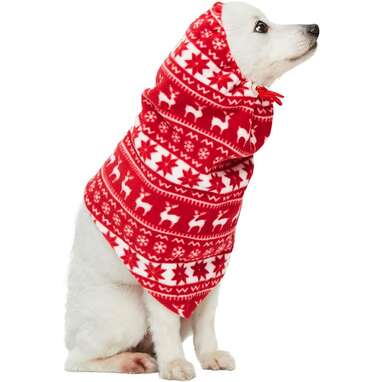 Blueberry Pet Ugly Christmas Holiday Reindeer & Snowflake Dog Fleece Snood