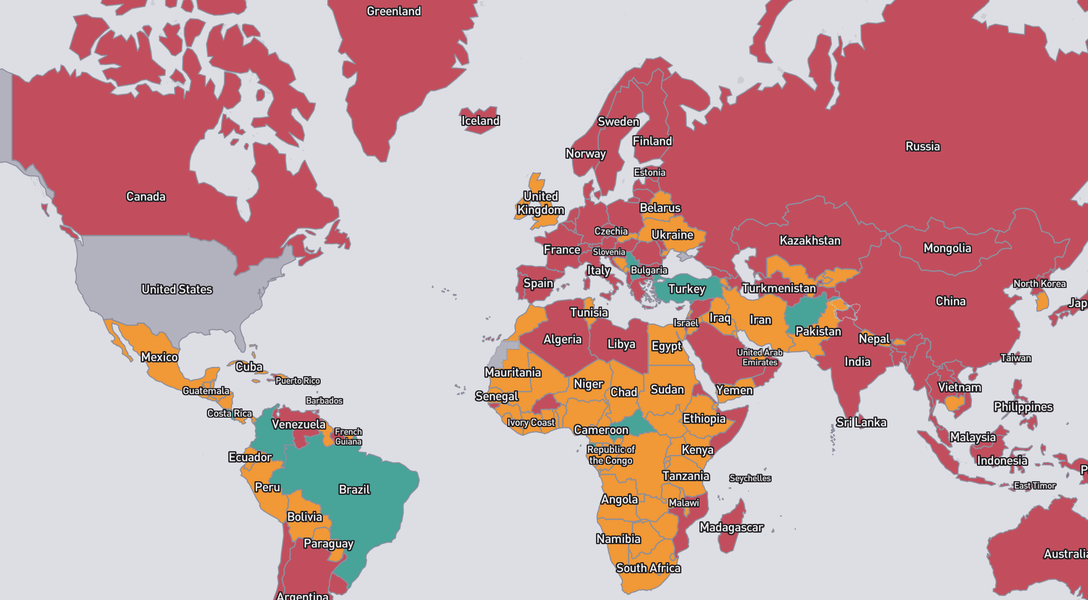 skyscanner travel restrictions map