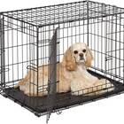 Double Door Folding Metal Dog Crate w/ Divider Panel