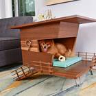 A dog house with a deck (and room for wine on top)