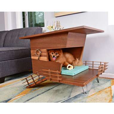 A dog house with a deck (and room for wine on top)