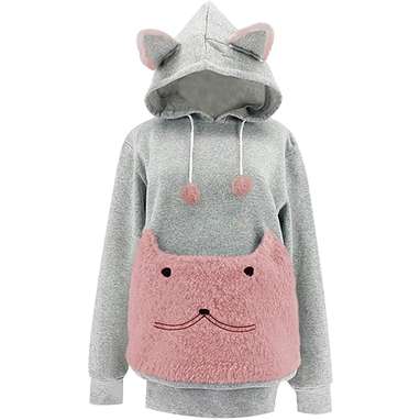 Mens cat deals pouch hoodie