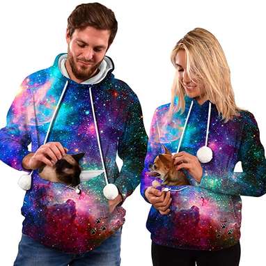 sweatshirt with kitty pouch