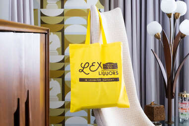 Lex Liquor tote bag at 21c Museum Hotel Lexington