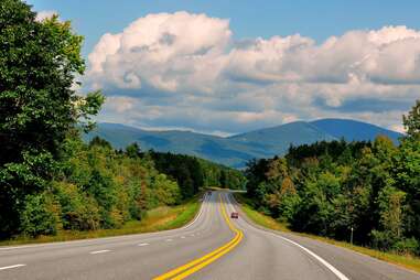 a road stretching up into the hills