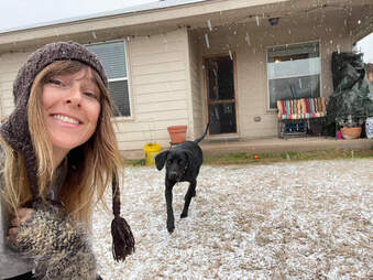 texas dog first snow