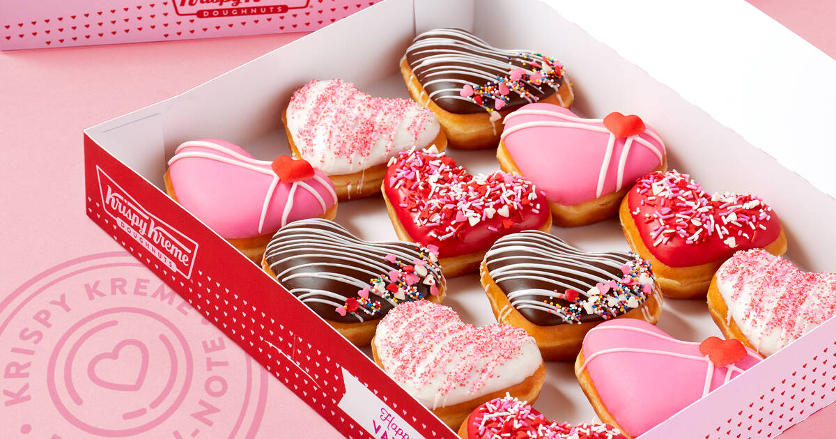 Krispy Kreme Valentine s Day Donuts New Heart Shaped Donuts Are Here Thrillist