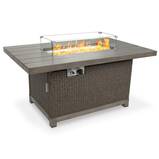 52" 50,000 BTU Wicker Propane Fire Pit Table w/ Aluminum Top & Cover