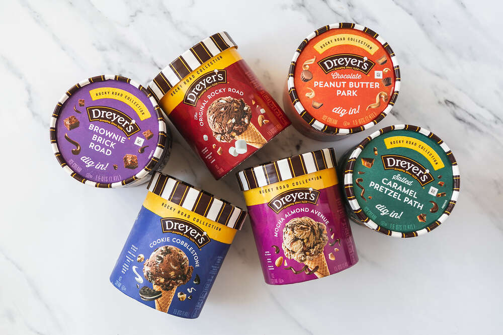 Dreyer S New 6 Flavor Ice Cream Collection Honors The History Of Rocky Road Thrillist Dreyer S New 6 Flavor Ice Cream Collection Honors The History Of Rocky Road Thrillist