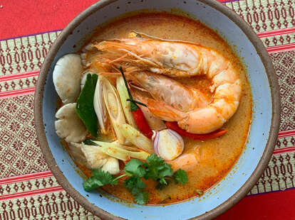 fish cheeks tom yum soup noodles recipe spicy thai food new york