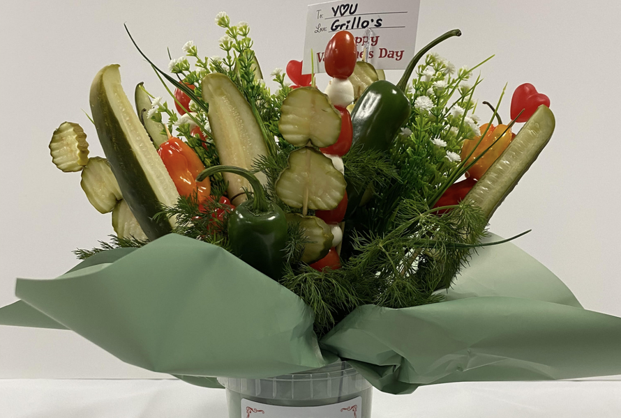 Grillo's Pickles Bouquet Give a Pickle Bouquet for Valentine's Day