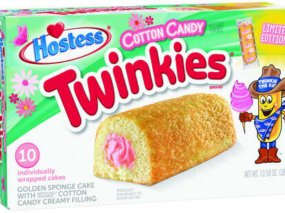 A box of cotton candy Twinkies. 