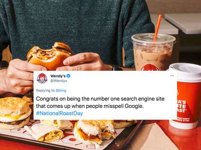 Wendy's food with twitter roast overlayed
