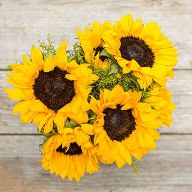 Sunflowers with Goldenrod Accents