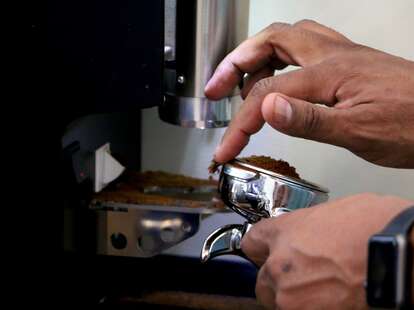 making espresso with an espresso machine