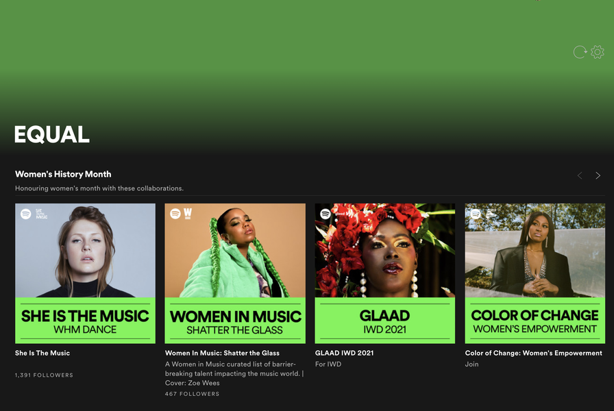Spotify's New Equality Hub Spotlights Female Artists & Podcasters ...