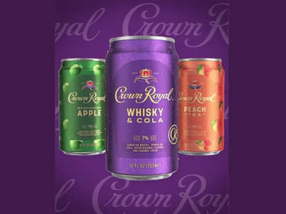 Crown Royal's Peach tea, whiskey and cola, and Washington apple canned cocktails. 