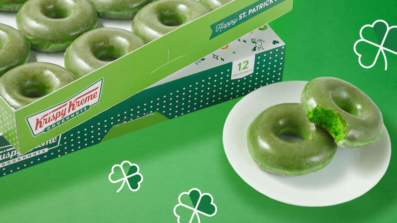 Green O’riginal Glazed Doughnuts at Krispy Kreme for St. Patrick's Day