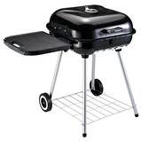 Outsunny 37.5" Steel Square Portable Outdoor Backyard Charcoal Barbecue