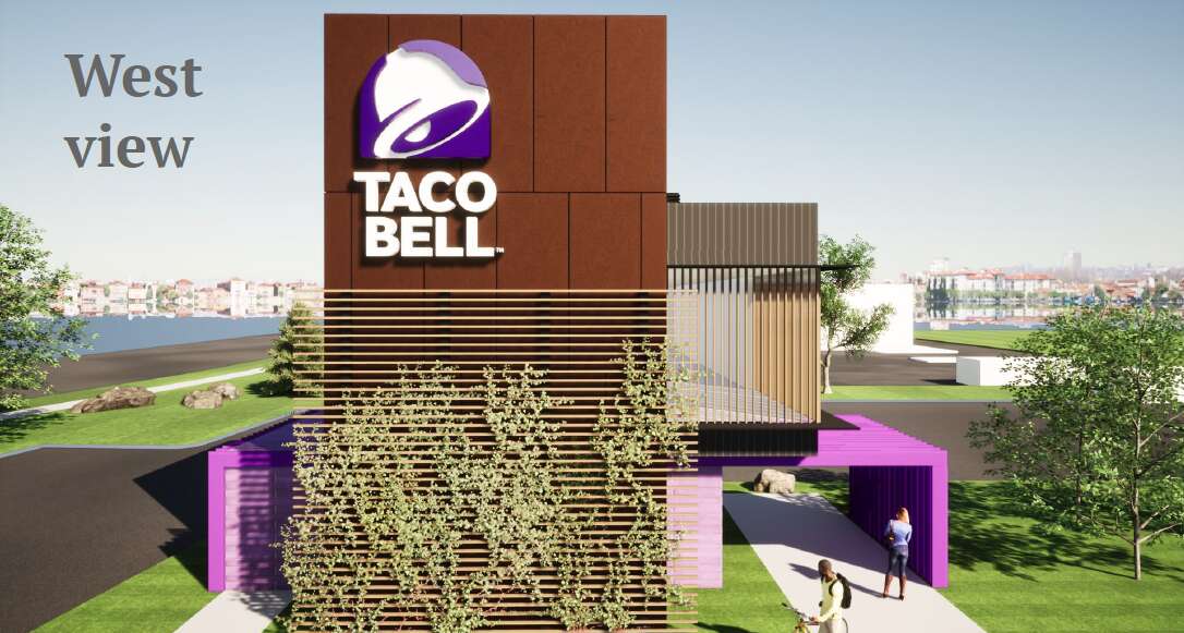West view of Taco Bell design in Brooklyn Park, Minnesota