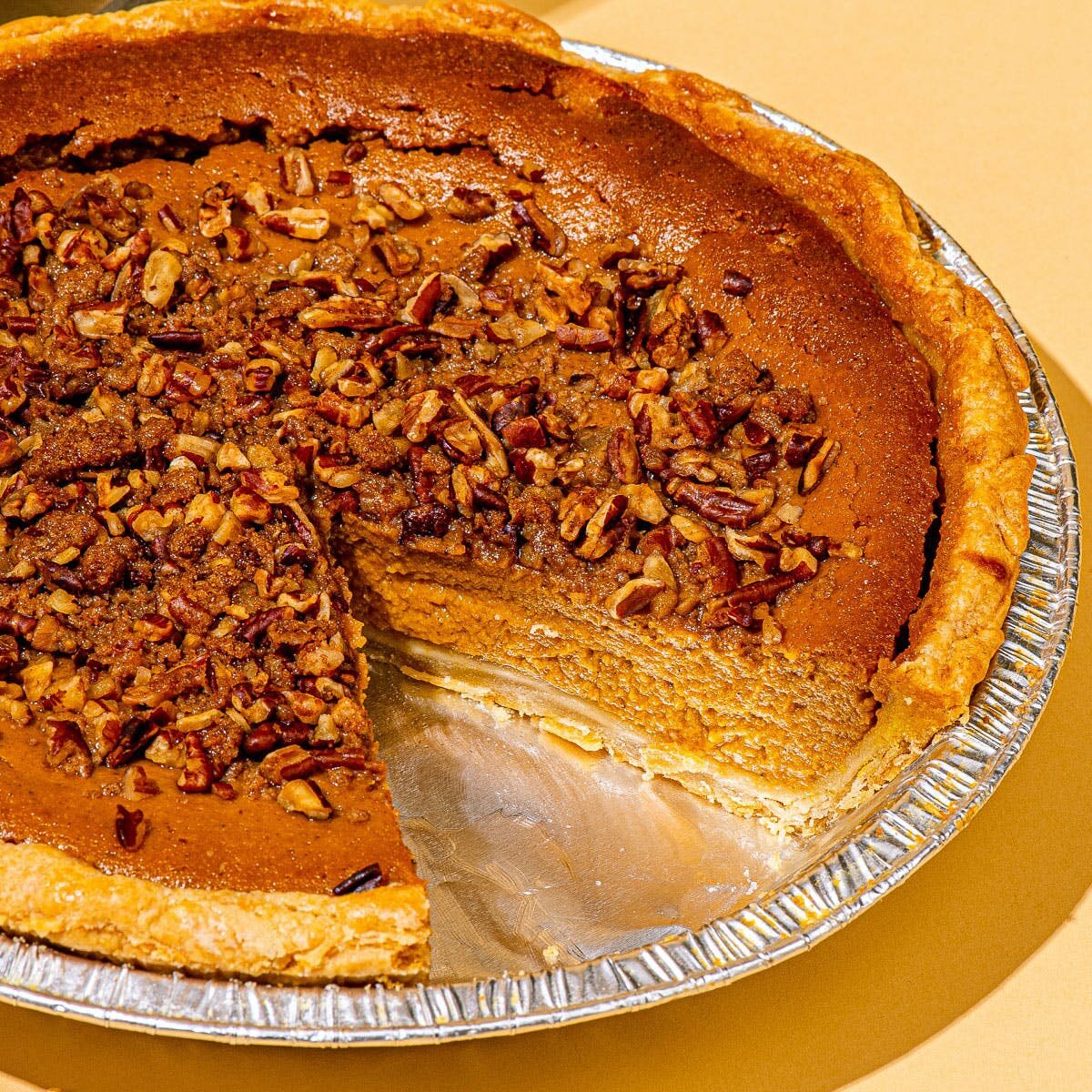 Michele’s Pies—Maple Pumpkin Pie with Pecan Struesel
