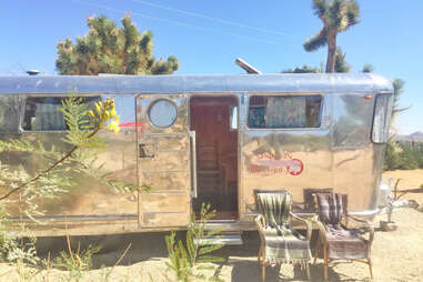 a desert airstream trailer at Camp Temenōs