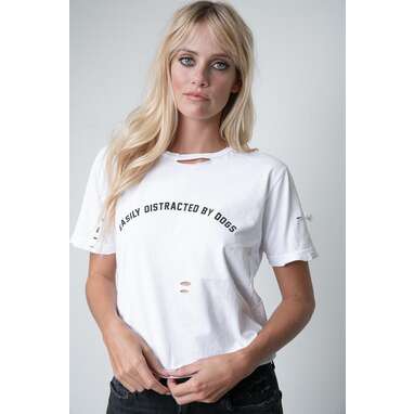 "Easily Distracted By Dogs" Destructed Tee