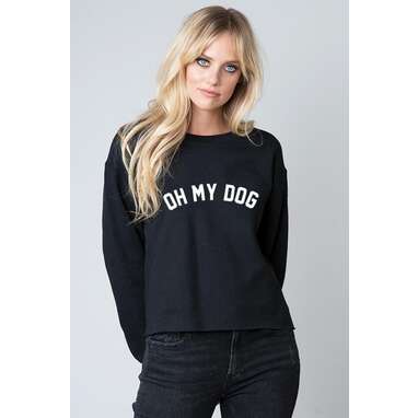 "Oh My Dog" Raw Hem Sweatshirt