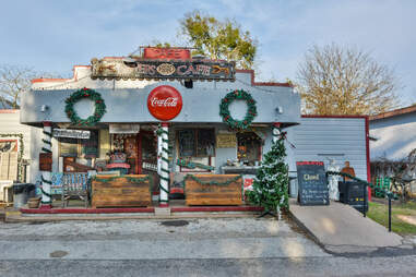 Exterior view of Royers Cafe in Round Top, TX