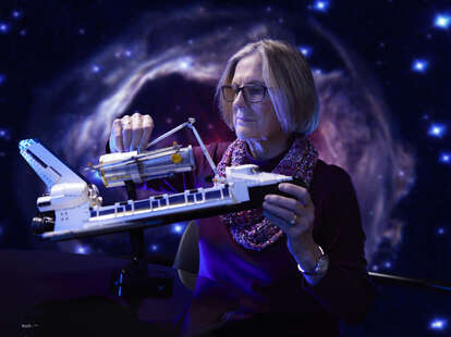 Lego Space Shuttle Set with former astronaut Dr. Kathy Sullivan