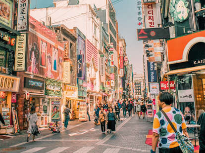 Myeongdong shopping district in Seoul 