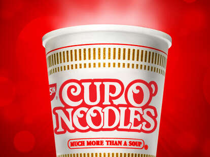 A Nissin Foods product reads "Cup O' Noodles."