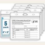 Waterproof CDC Vaccination Card Protector with Reliable Zipper Seal, 5-Pack
