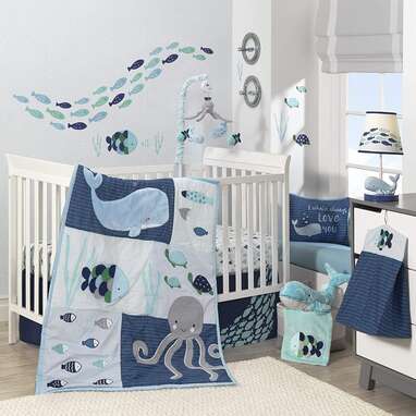 Lambs & Ivy Oceania 6-Piece Baby Crib Bedding Set