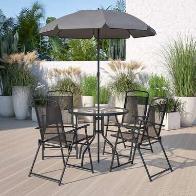 Nantucket 6 Piece Black Patio Garden Set