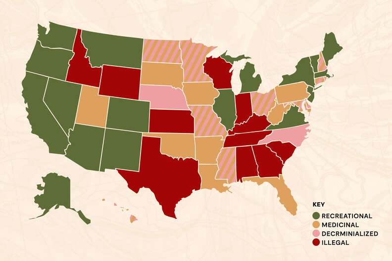 What States Have Legalized Weed Weed Laws In All 50 States Explained Thrillist Hemp Growth In Virginia 2022 Map