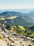 couple hiking on a mountain