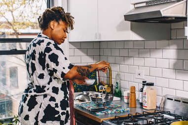 chef kia damon in her kitchen
