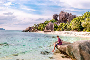 man on a tropical beach