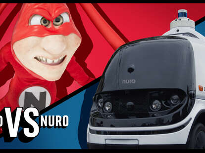 An image of the Noid character and a delivery vehicle. 