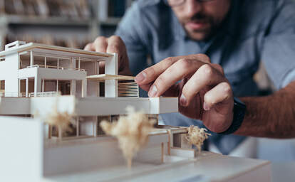 Architect building a model