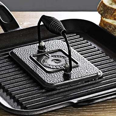 Lodge Pre-Seasoned Cast Iron Grill Press With Cool-grip Spiral Handle