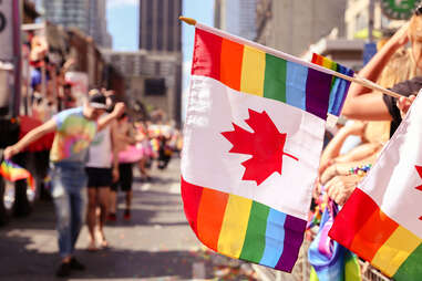 Pride parade flag in Toronto