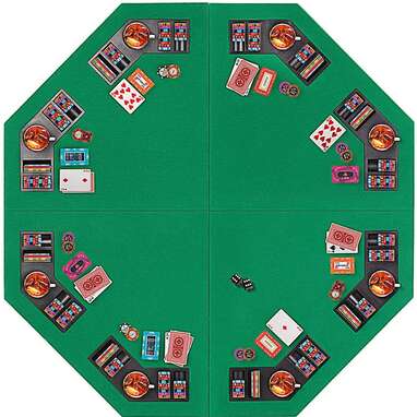 Foldable 8-Player Texas Poker Card Tabletop