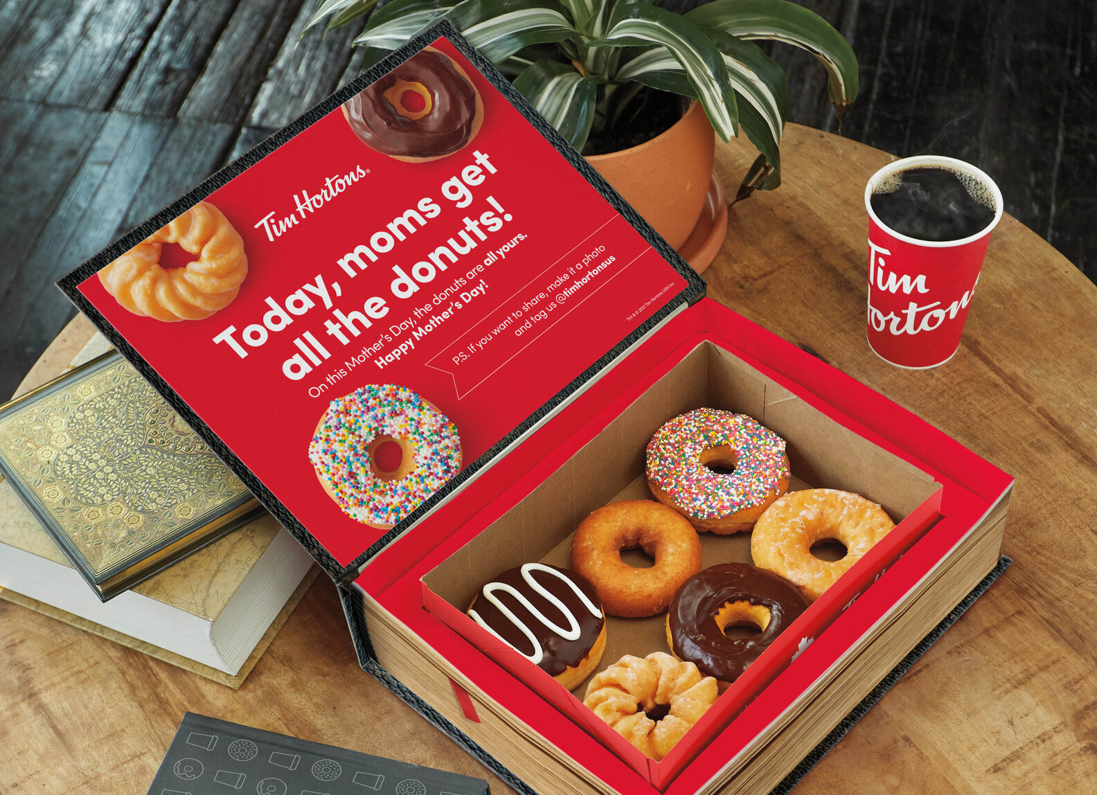 Tim Hortons' Mother's Day Donut Boxes Are Disguised As Giant Books Thrillist