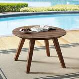 Round Acacia Wood Patio Coffee Table