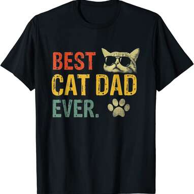 Vintage Best Cat Dad Ever T-Shirt 