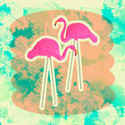 Pack of 2, Large Bright Pink Flamingo Yard Ornament